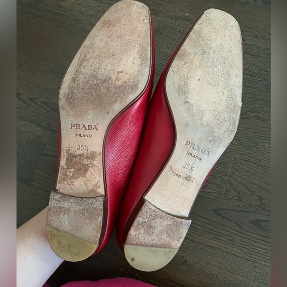 Prada Red Loafers - Picture 3 of 5